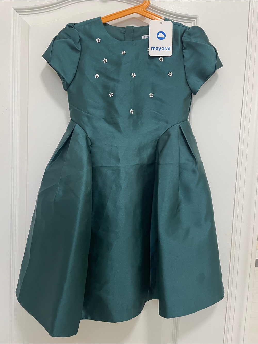 Mayoral Teal Jewel-Embellished Party Dress